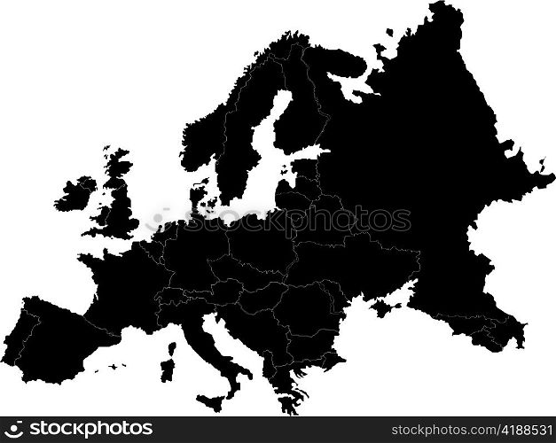 Abstract europe vector map on white