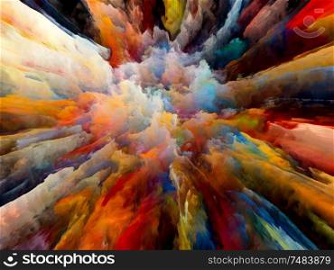 Abstract Explosion background on the subject of art, creativity and imagination.