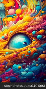 Abstract Eye Illustration Covered by a Huge Variety of Colorful Objects in a Dreamlike Style. Generative ai. High quality illustration. Abstract Eye Illustration Covered by a Huge Variety of Colorful Objects in a Dreamlike Style. Generative ai