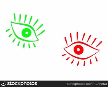 abstract eyes with eyelashes. 3d