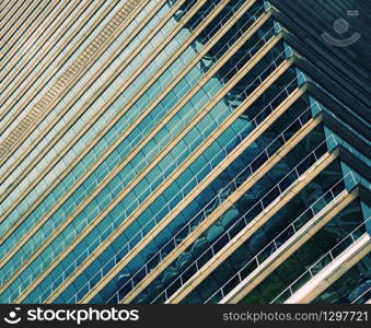 Abstract facade of futuristic office building