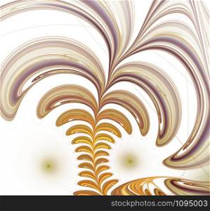 Abstract fantastic floral fractal shape spica gold. Abstract fantastic floral fractal shape gold