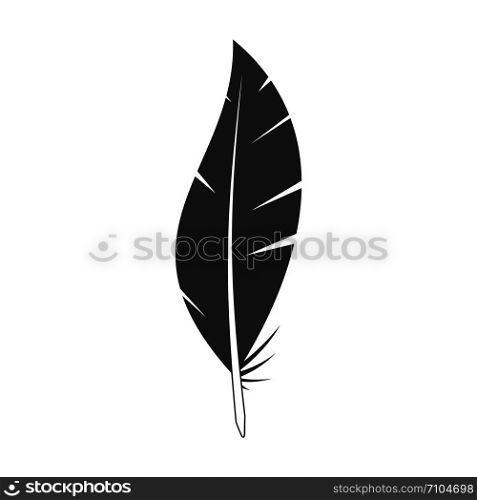 Abstract feather icon. Simple illustration of abstract feather vector icon for web design isolated on white background. Abstract feather icon, simple style