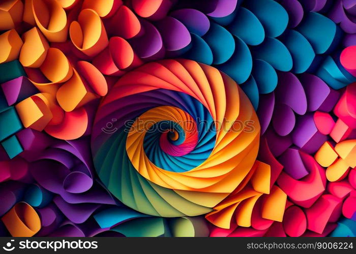 Abstract festive background with burning fantastic swirl.   Surreal 3d  wallpaper background.  Generative AI 