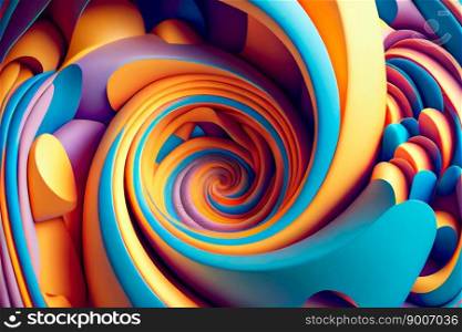 Abstract festive background with burning fantastic swirl.   Surreal 3d  wallpaper background.  Generative AI 