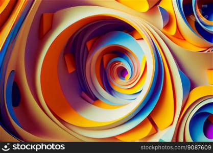 Abstract festive background with burning fantastic swirl.   Surreal 3d  wallpaper background.  Generative AI 