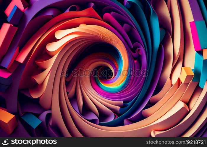 Abstract festive background with burning fantastic swirl.   Surreal 3d  wallpaper background.  Generative AI
