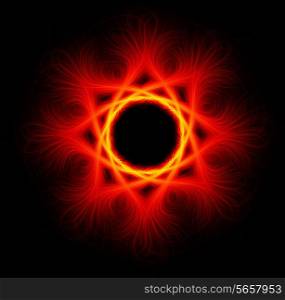 Abstract Fiery pattern on a black background