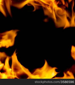 Abstract fire frame isolated on black background