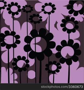 Abstract floral icon for web in purple tones; background art