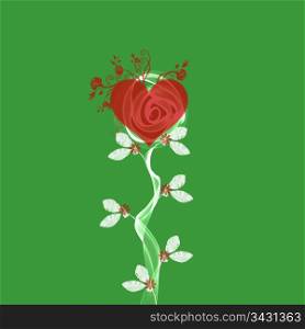 Abstract floral on green background