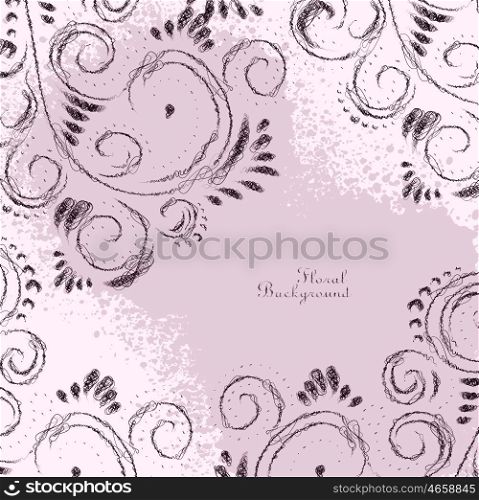 Abstract Floral Scribble Ornamental Decorative Frame