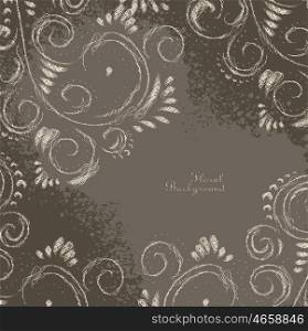 Abstract Floral Scribble Ornamental Decorative Frame