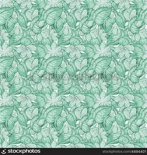 Abstract Floral Seamless Pattern With Flowers And Leaves