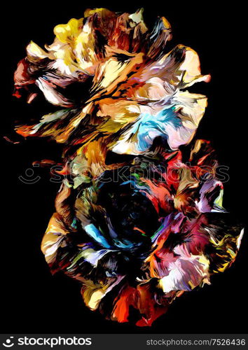 Abstract flower painting in digital oils on the subject of creativity and art.