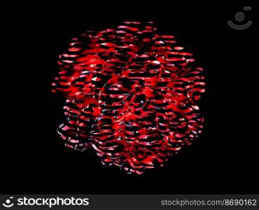 Abstract flowing wave surface of circle lines on black background for design element, banner, background,. Abstract flowing wave surface of circle lines on black background for design element, banner, background, 3d
