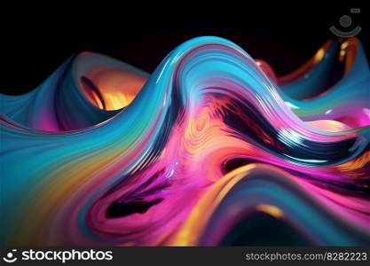 Abstract fluid neon. Wave art color. Generate Ai. Abstract fluid neon. Generate Ai