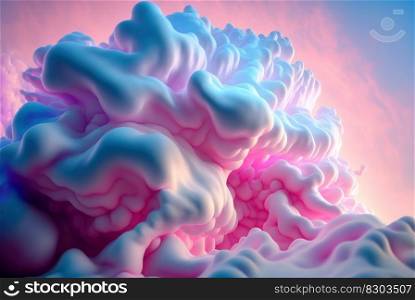 Abstract foam clouds with splashing forms and drops. Colorful foam cloud background. Generated AI. Abstract foam clouds with splashing forms and drops. Colorful foam cloud background. Generated AI.