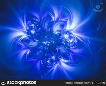 Abstract fractal art background, suggestive of astronomy and nebula. Computer generated fractal illustration art nebula blue explode