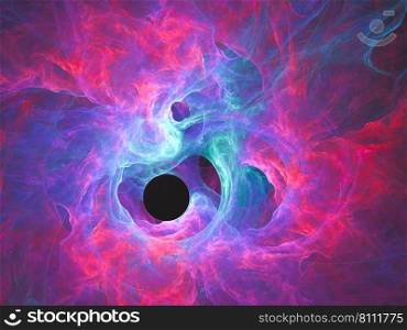 Abstract fractal art background, suggestive of astronomy and nebula. Computer generated fractal illustration art nebula in pink blue abstract. Abstract fractal art background, suggestive of astronomy and nebula. Computer generated fractal illustration art nebula.