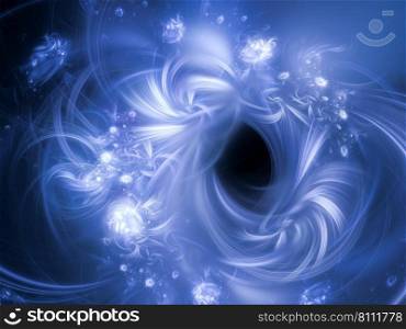 Abstract fractal art background, suggestive of astronomy and nebula. Computer generated fractal illustration art nebula in blue. Abstract fractal art background, suggestive of astronomy and nebula. Computer generated fractal illustration art nebula.