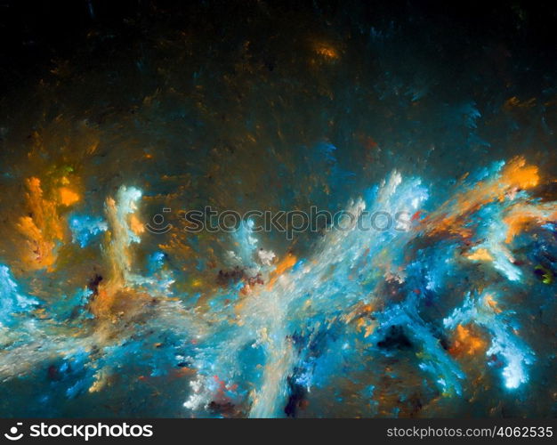 Abstract fractal art background, suggestive of astronomy and nebula. Computer generated fractal illustration art background