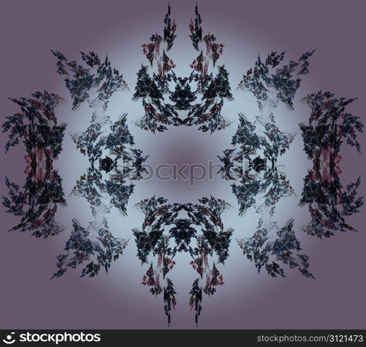 Abstract Fractal Art Devils Lair on Purple Background