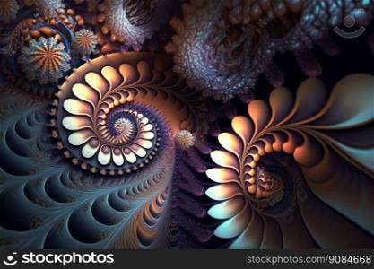 abstract fractal background. Illustration Generative AI. abstract fractal background. Illustration AI Generative