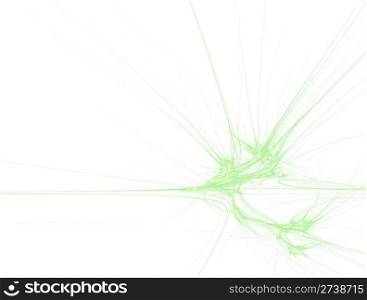 abstract fractal background of green and yellow interlacing lines over white