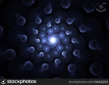abstract fractal background with planets. abstract fractal background with planets. fractal generation of computer