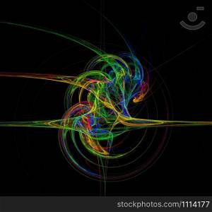 Abstract fractal black background. Power lines. Band rhythm. Abstract fractal black background
