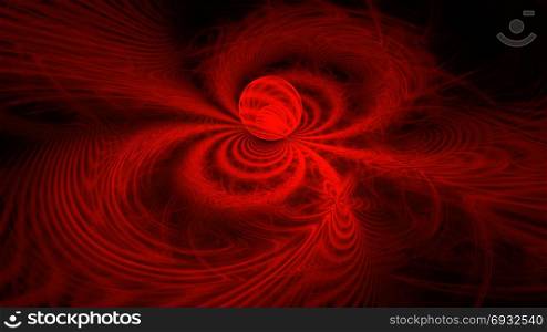 Abstract fractal design. Isolated on black background. Widescreen.