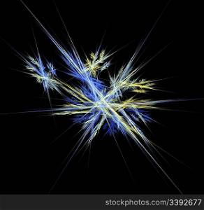 abstract fractal generated illustration with snowflake shape