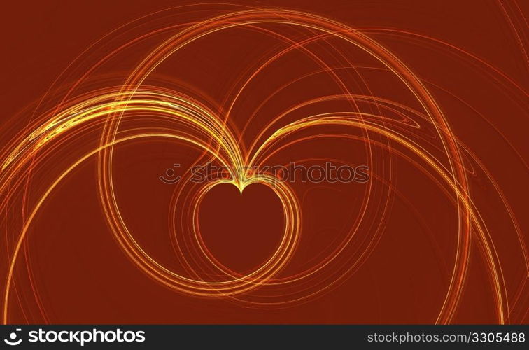 abstract fractal of an heart and swirls