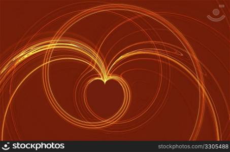 abstract fractal of an heart and swirls