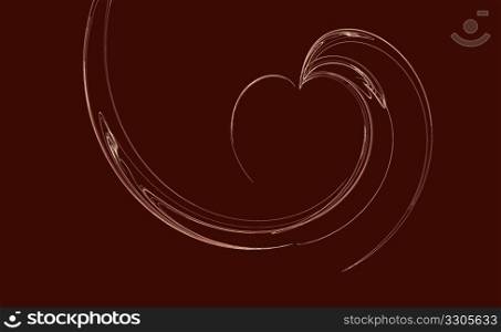 abstract fractal of an heart and swirls