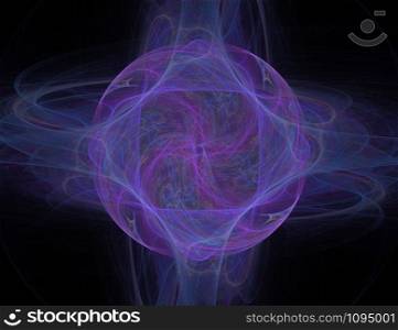 Abstract fractal sphere background It has the volume and perspective. To illustrate articles about science fiction, outer space. Illusion of motion. Abstract fractal sphere background