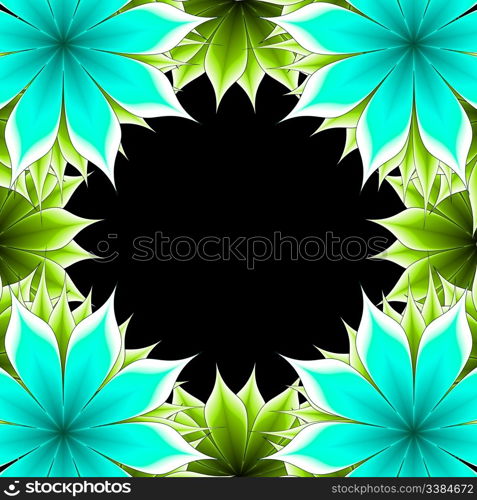 abstract frame applique flower