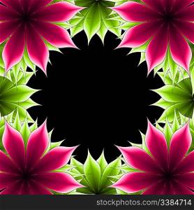 abstract frame applique flower