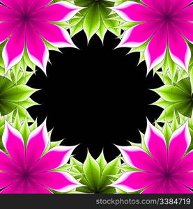 abstract frame applique flower