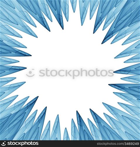 abstract frame - blue icy petals
