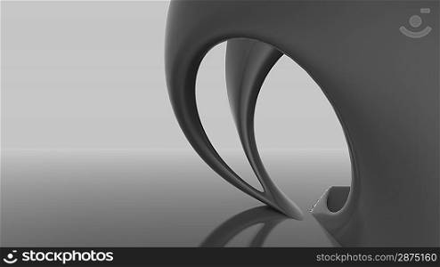 Abstract futuristic architecture organic shapes 3d render black and white