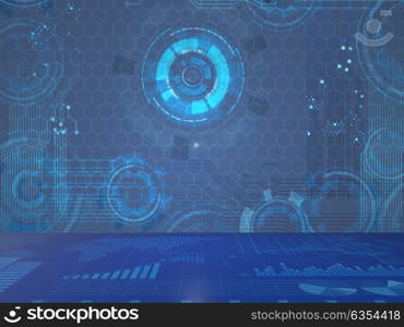 Abstract futuristic background in IT concept - 3d rendering