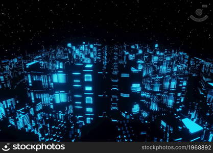 Abstract Futuristic background landscape Planet alien spaceships 3d rendering