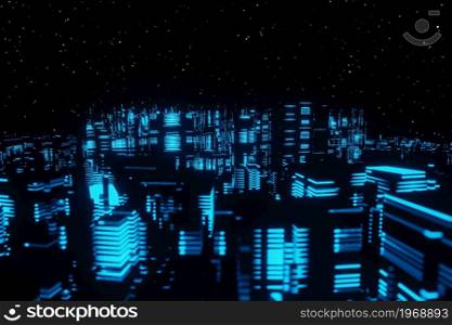 Abstract Futuristic background landscape Planet alien spaceships 3d rendering