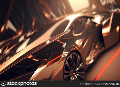 Abstract futuristic car with shiny reflections. Beautiful conceptual supercar. Generated AI.. Abstract futuristic car with shiny reflections. Beautiful conceptual supercar. Generated AI