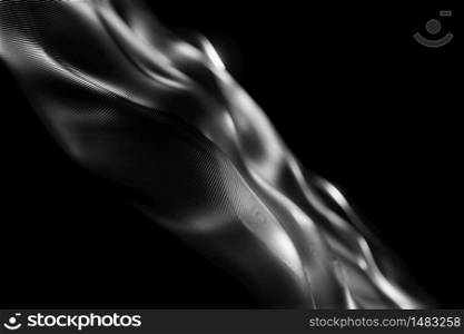 Abstract Futuristic Digital wave of particle Technology dark blurred background animation 3d rendering