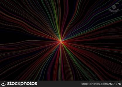Abstract futuristic rotating neon Lights line Background 3D rendering