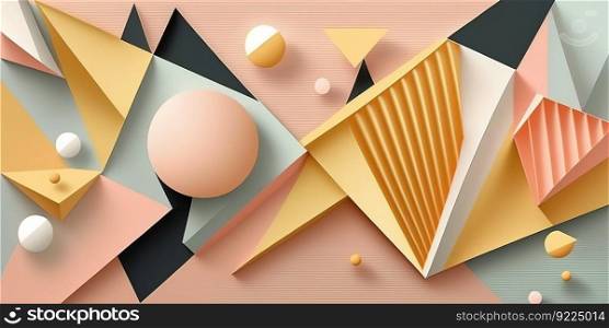Abstract geometric background in pastel colors. Generative Ai image. Abstract geometric background in pastel colors
