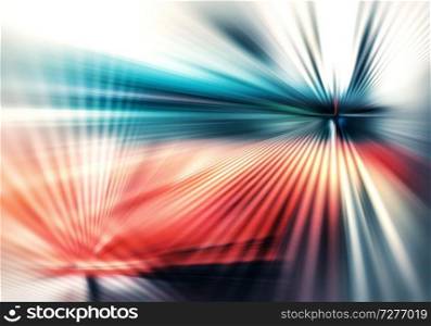 abstract geometric background of light striped with blue, red and grey lines differently directed and intercrossing. geometric texture of light with intercrossing stripes of rays and shadows in blue, red and grey colour